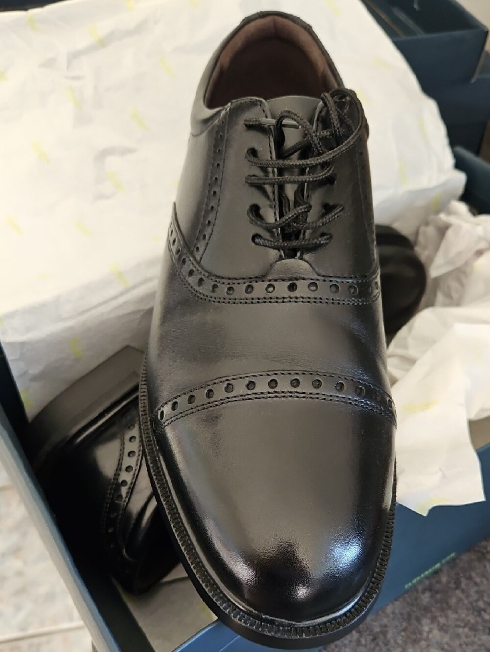 Florsheim Noval Black Leather Lace-Up Dress Oxfords Men's 10.5M